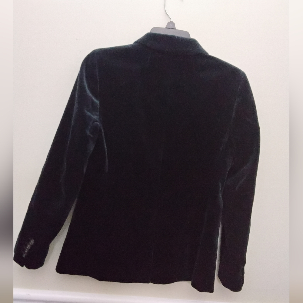 J.Crew Dark Green Velour Blazer Size 4 - Picture 3 of 3